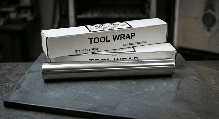 Stainless steel tool wrap for preventing oxidation during industrial heat treatment in Malaysia.